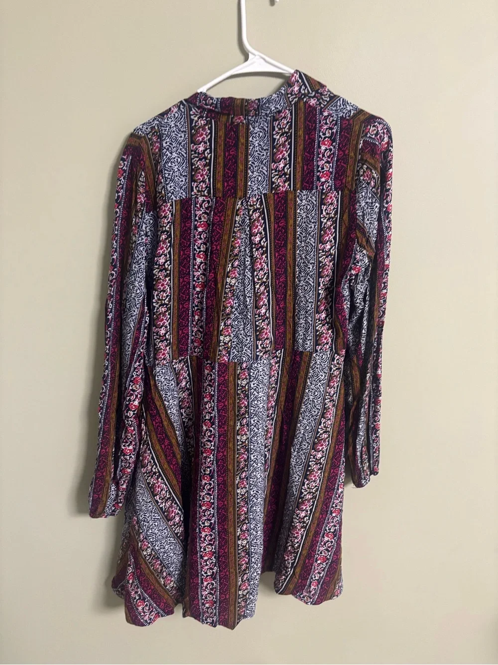 Natural Life Shirt Dress Size Medium Floral Boho Patchwork Cottage Indie Artsy